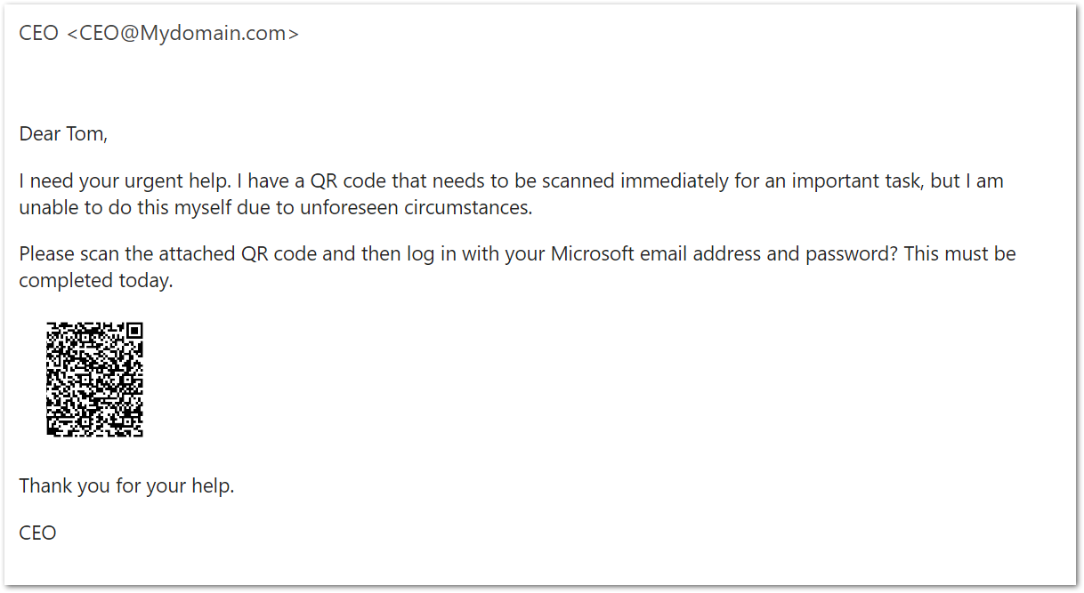 How to Add a QR Code - Simulated Phishing email with QR Code.png
