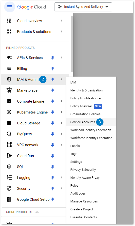 Google Console Service Account Menu 1.png