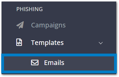 How to clone a phishing email template - Menu.png