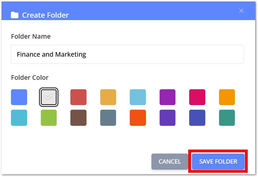 How to create a phishing campaign folder - Save Folder.png