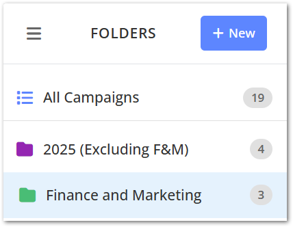 How to create a phishing campaign folder - Filter campaigns.png