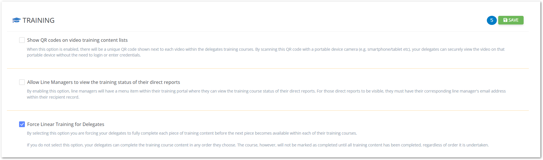 Organisation_Settings_Training_-_Enable_Force_Linear_Training_for_Delegates_-_Save.png