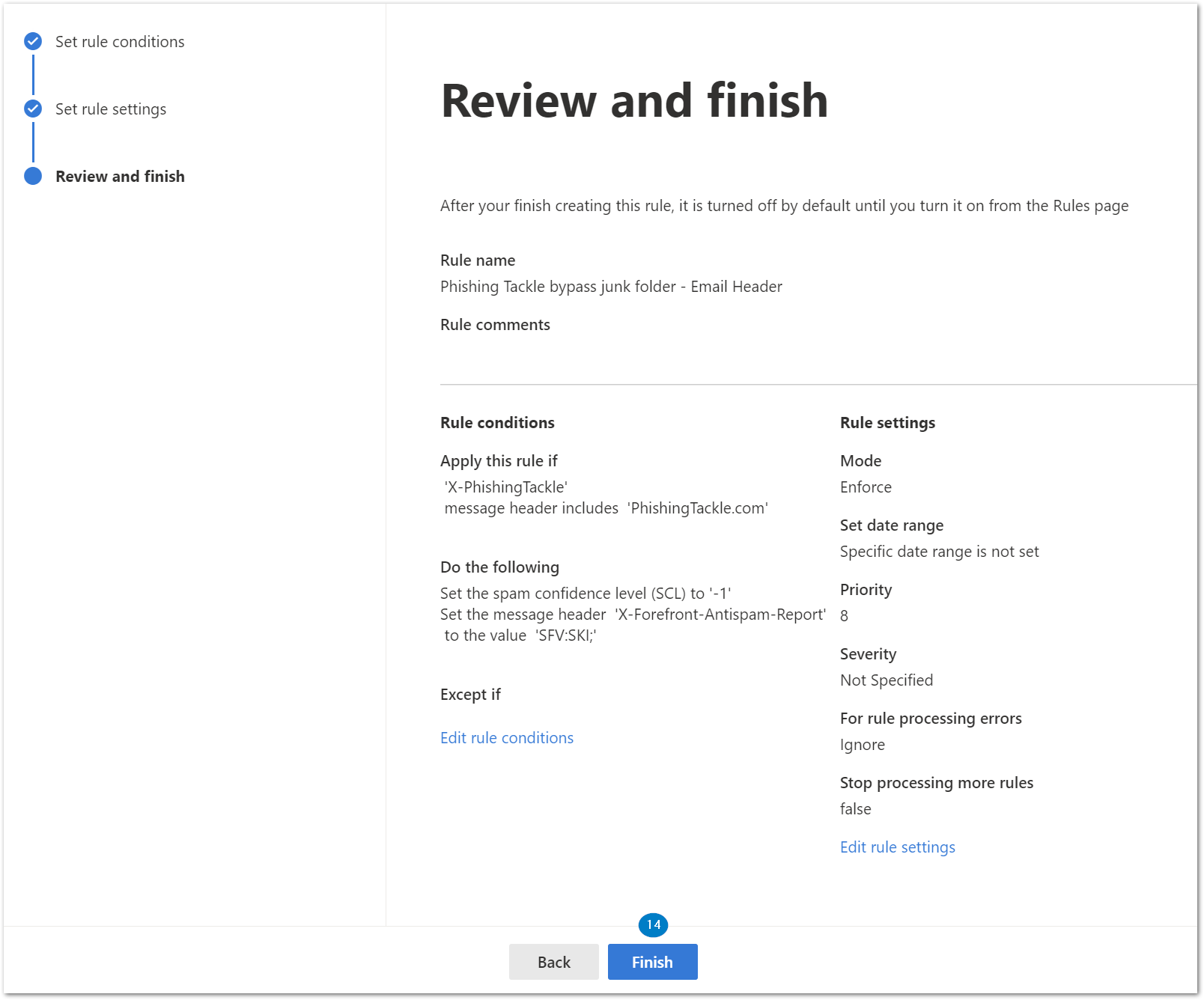 Allowlisting by Email Headers - Bypass Junk - Review.png