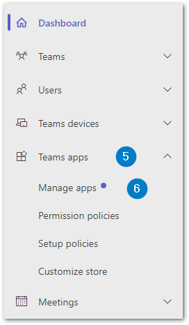 How to install Phishtail for Microsoft Teams- Teams Admin center - Manage apps.png
