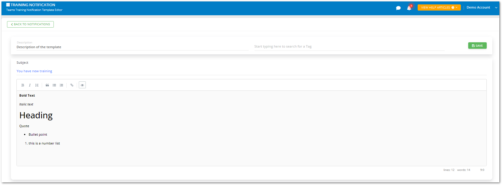 Microsoft Teams notification and Training course guide - Markdown editor - Preview.png